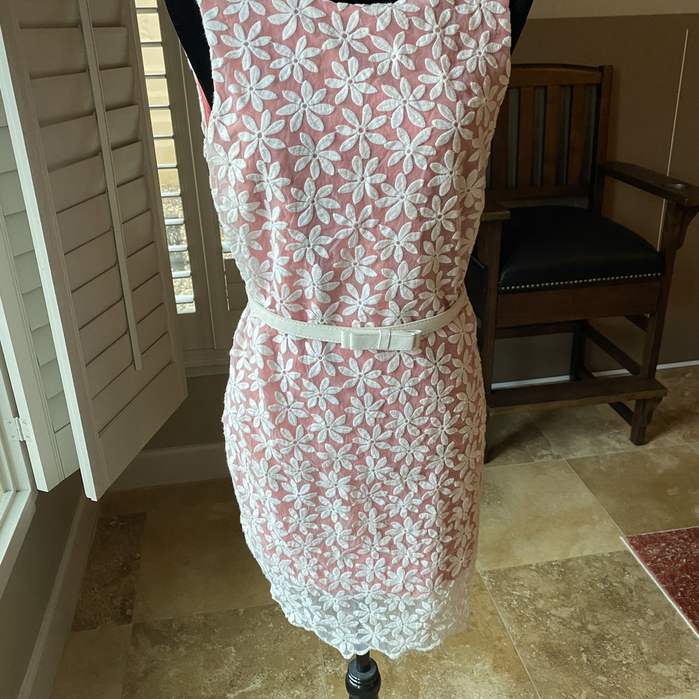 Floral Sheath Belted Midi Dress